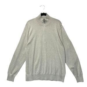 Brooks Brothers Supima Cotton 1/4 Zip Sweater Men's Sz L Beige Timeless Preppy